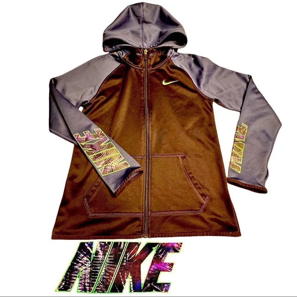 Nike Girls Nike Therma Dri Fit Hoodie ZIP Front Sweatshirt Large